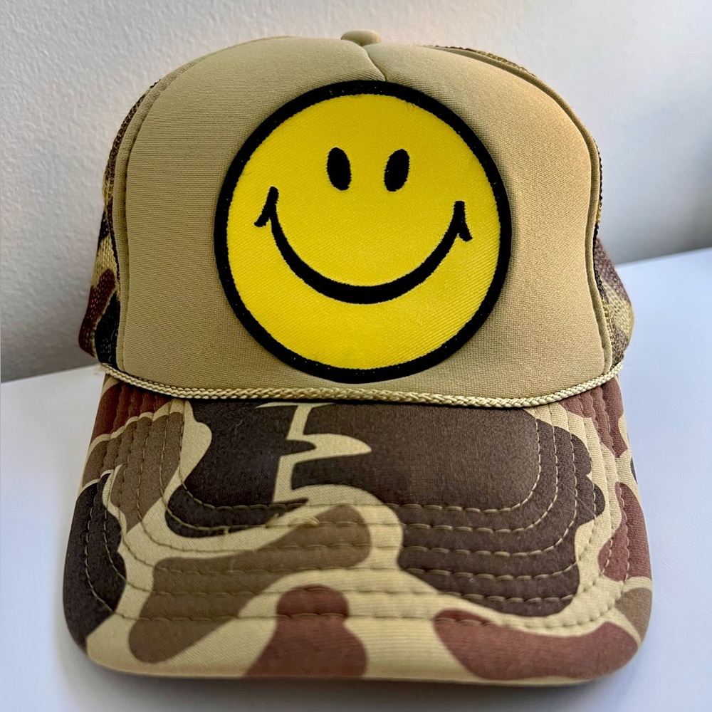 Aviator Nation Camo Smiley Vintage Trucker Hat